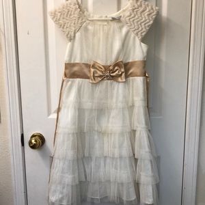 Jona Michelle Girls Formal Cream Dress